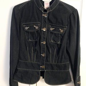 Short Denim Jean Button-Up Jacket